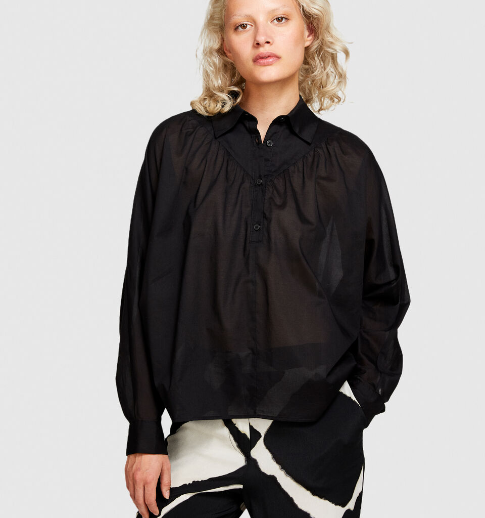 Oversized blouse - women's blouses - Black | Sisley image number 4